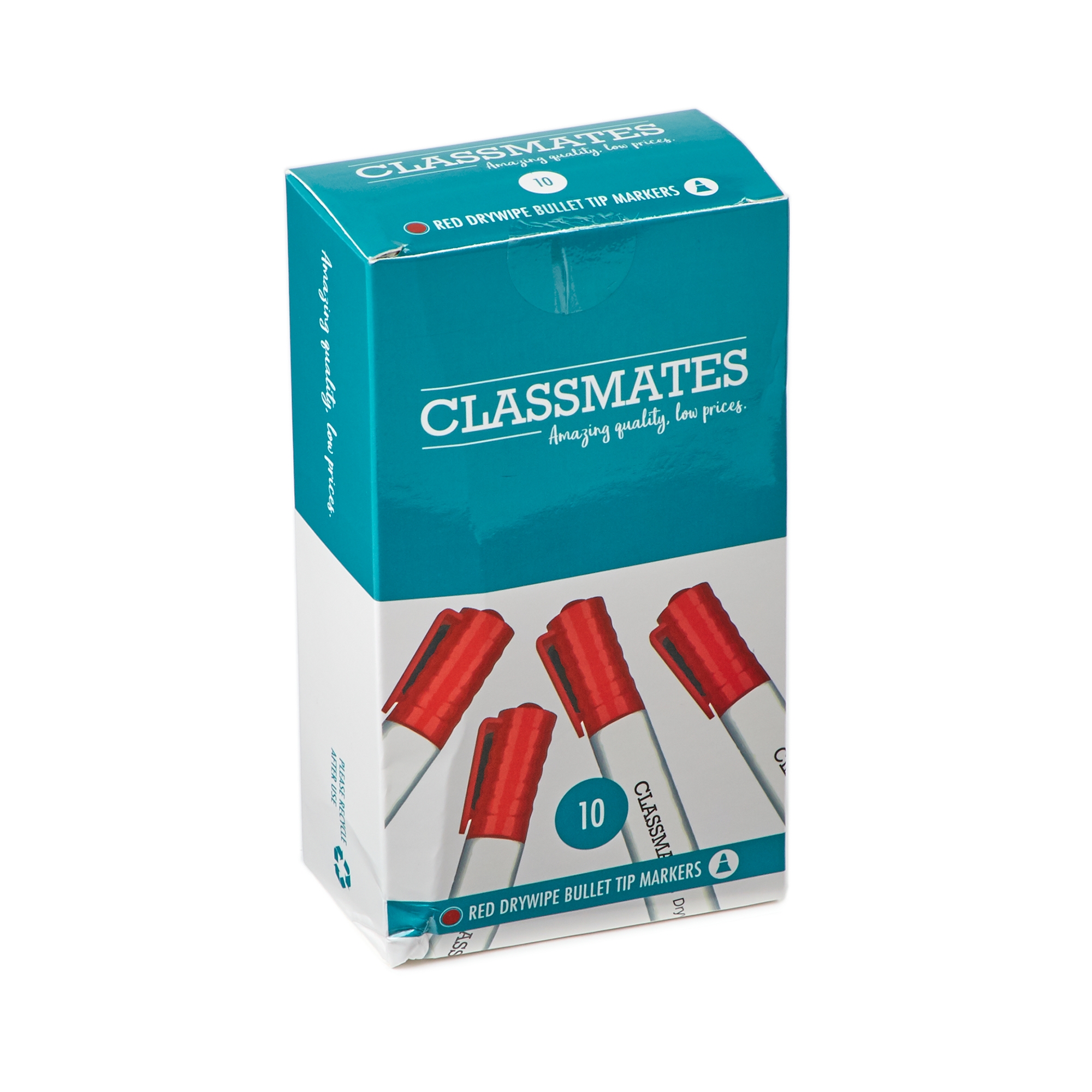Classmates Whiteboard Marker Red, Bullet Tip - Pack of 10